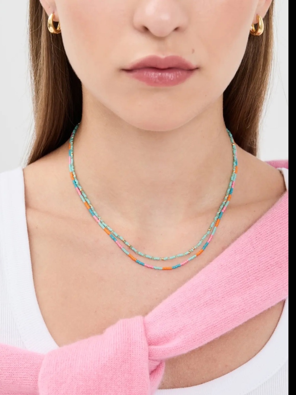Gorjana Poppy Gem Aventurine Necklace New - Picture 6 of 6